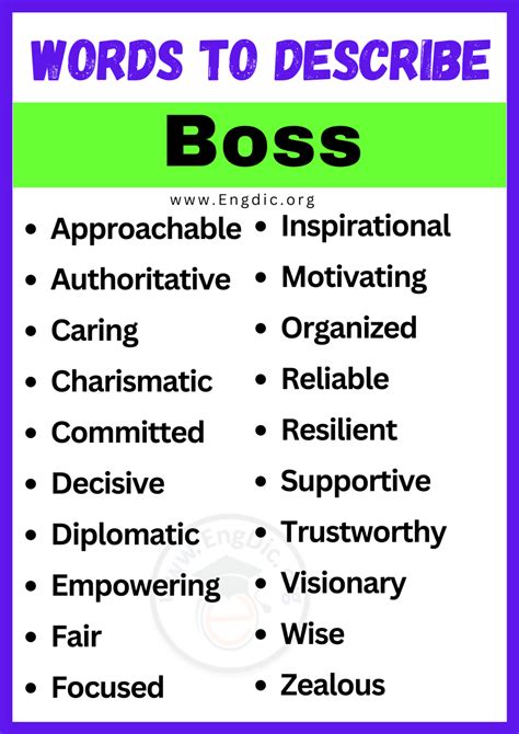 boss synonym|good words for boss.